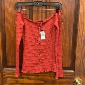 Off the shoulder long sleeve